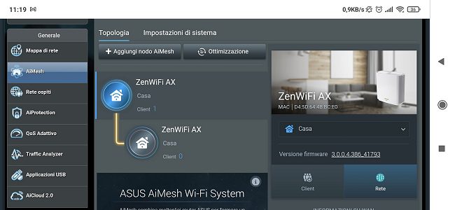Router WiFi 6 ASUS ZenWiFi XT8: sistema mesh che assicura ampia copertura