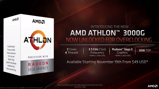 AMD presenta la CPU ad alte prestazioni Ryzen 9 3950X e una sorpresa: l'APU Athlon 3000G