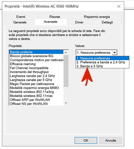 Come attivare WiFi 5GHz in Windows 10
