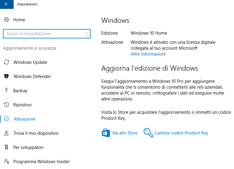 Come attivare Windows 10 dopo il cambio dell'hardware