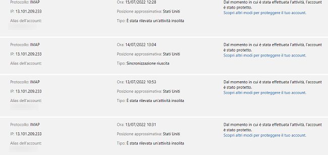 Account Microsoft, rilevata un'attività insolita. Non sempre c'è un problema