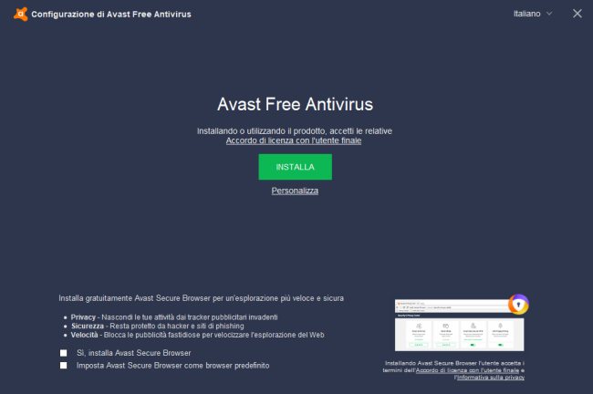 Avast Free: come funziona la scansione dei siti sicuri HTTPS