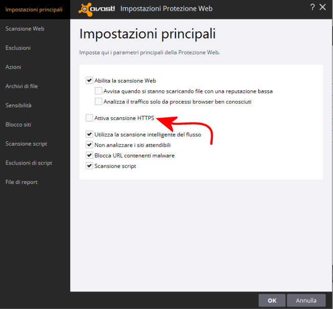 aggiornamento avast italiano