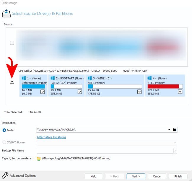 Avviare il backup di un computer Windows su un altro PC