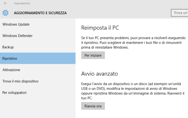 Avviare Windows 10 e Windows 8.1 in modalità provvisoria