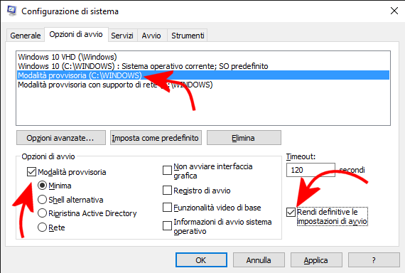 Avviare Windows 10 e Windows 8.1 in modalità provvisoria