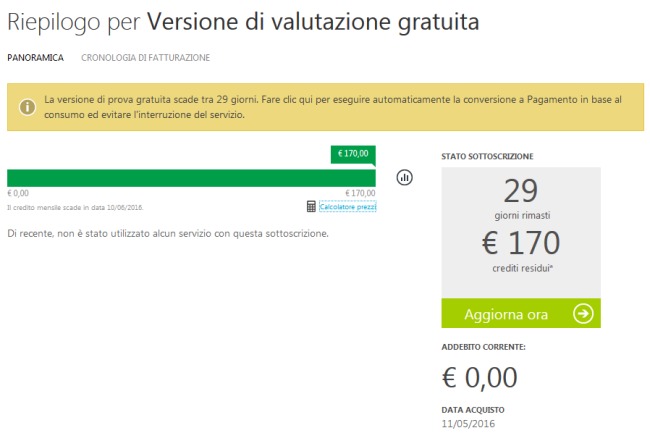 Azure, attivare la trial e accedere al portale