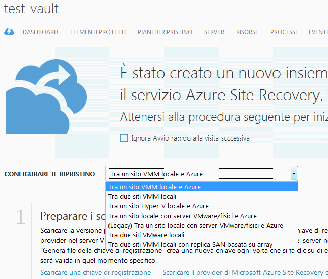 Creazione di macchine virtuali con Azure. Backup e disaster recovery con Site Recovery