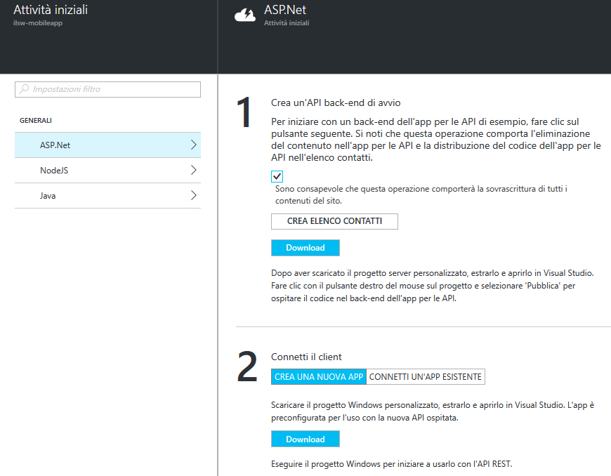 Realizzare una app per dispositivi mobili con Azure. Mobile apps, logic apps e API apps