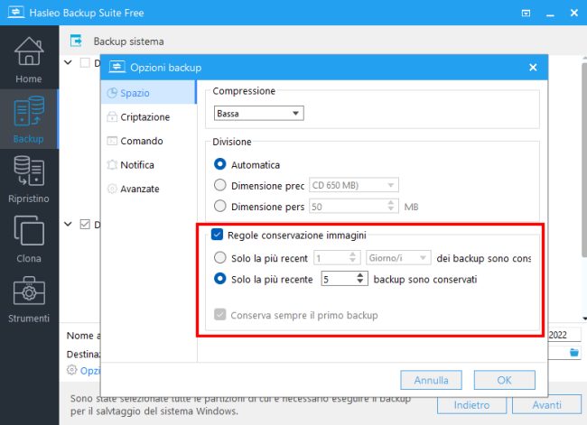 Clonare dischi, copiare hard disk e SSD in Windows con Hasleo Backup Suite Free