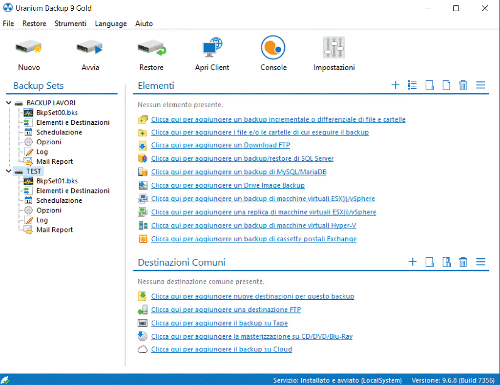 Backup con monitoraggio centralizzato da interfaccia Web: Uranium Backup