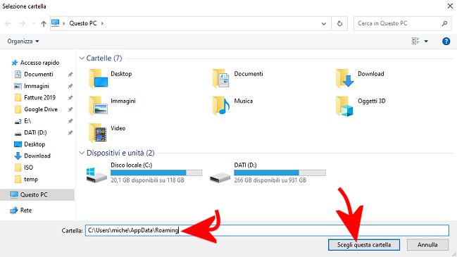 Di quali file è importante creare backup in Windows?
