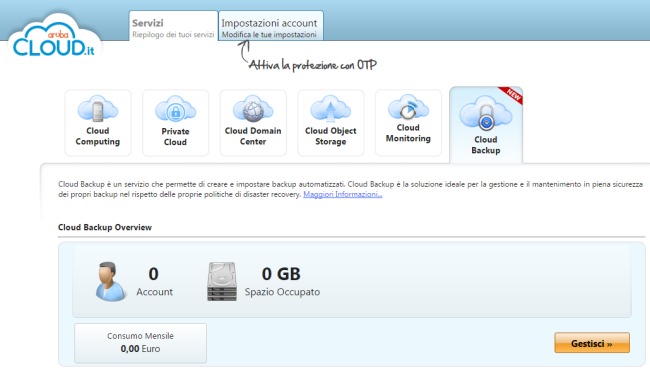 Backup online con Aruba Cloud, ecco come funziona