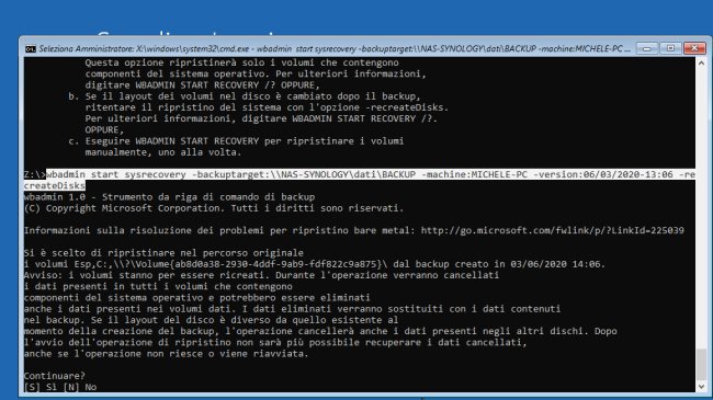 Backup completo del sistema senza installare nulla in Windows