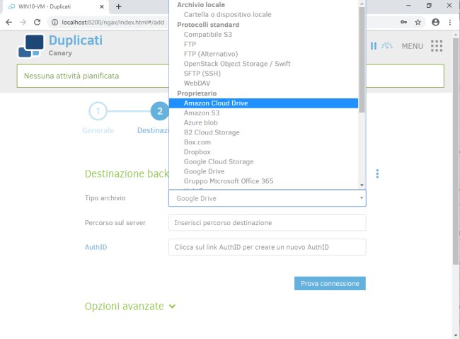 Backup su qualunque dispositivo e sul cloud con Duplicati 2.0