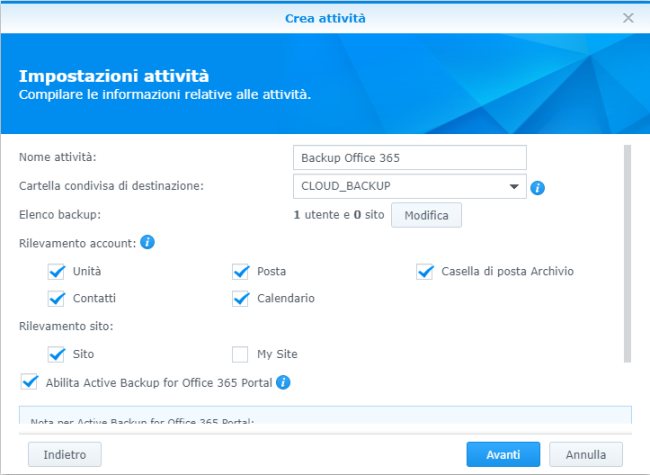 Backup di Office 365 e G Suite su server NAS