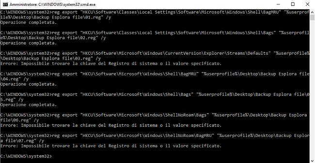 Backup e ripristino delle impostazioni dell'interfaccia di Windows 10