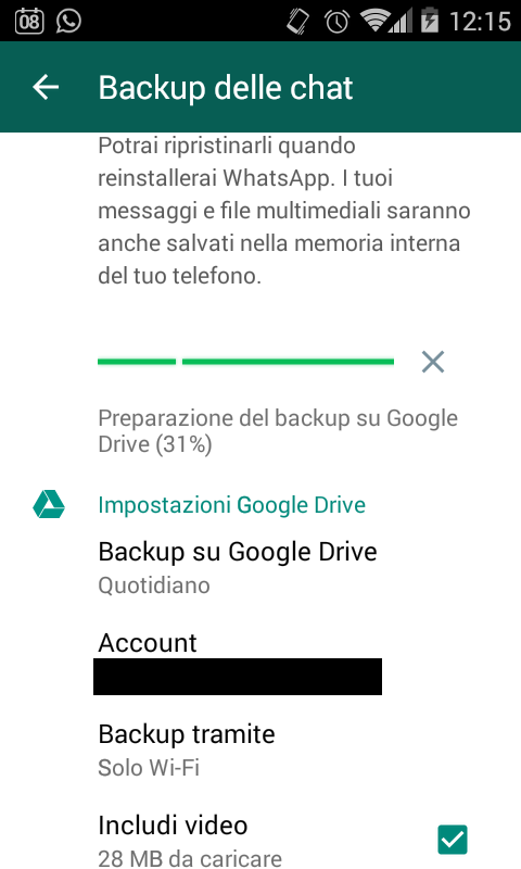 Backup WhatsApp su Google Drive, come funziona