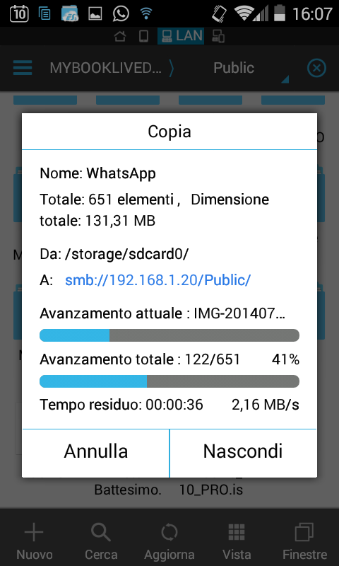 Backup WhatsApp: messaggi, chat, foto e video