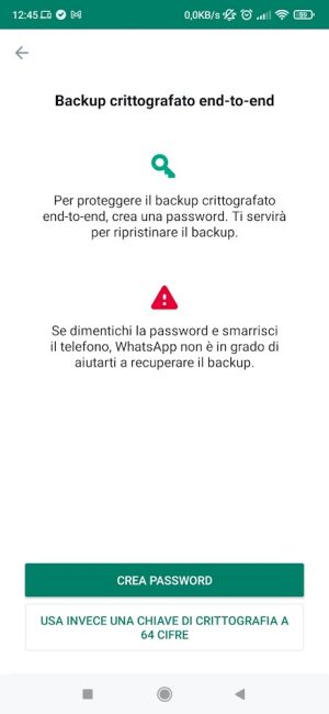 Proteggere backup WhatsApp su Google Drive con la crittografia end-to-end