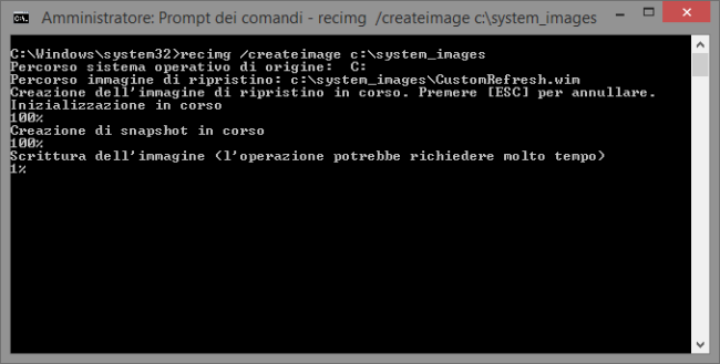 Creare immagine di sistema in Windows 8.1