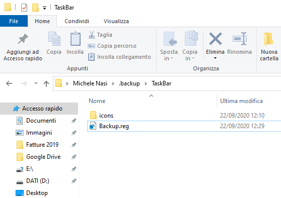 Barra delle applicazioni di Windows 10, trucchi e come salvarne la configurazione