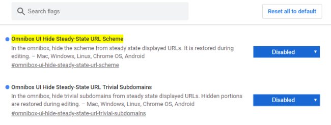 Ripristinare la visualizzazione degli URL in Google Chrome