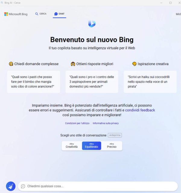 Bing Chat: come accedere dalla barra degli strumenti, da Chrome e da altri browser