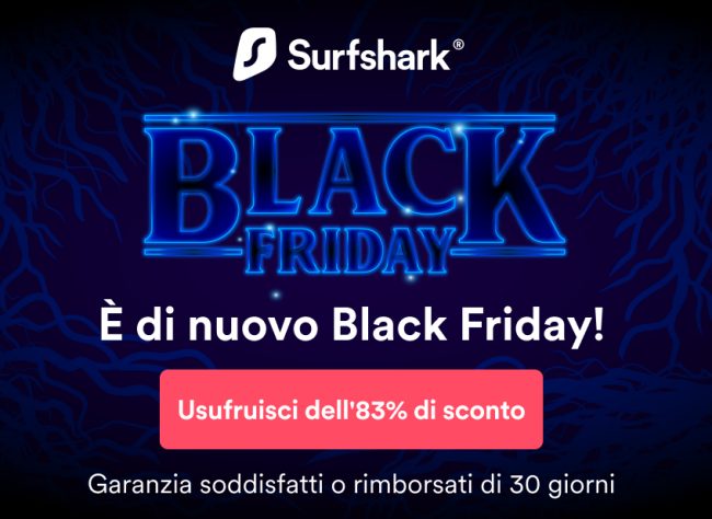 Black Friday Surfshark VPN: in offerta speciale con sconto dell'83%