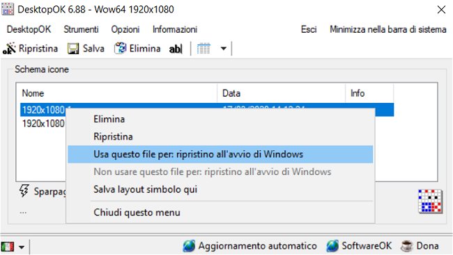 Bloccare icone sul desktop di Windows e ripristinarne la posizione