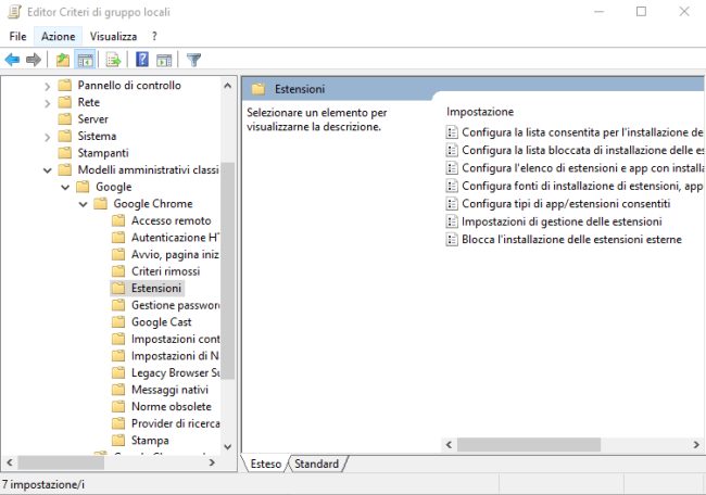 Come evitare che gli utenti installino estensioni in Chrome