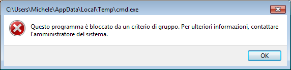 Bloccare esecuzione di programmi in Windows