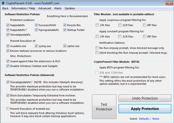 Bloccare esecuzione di programmi in Windows