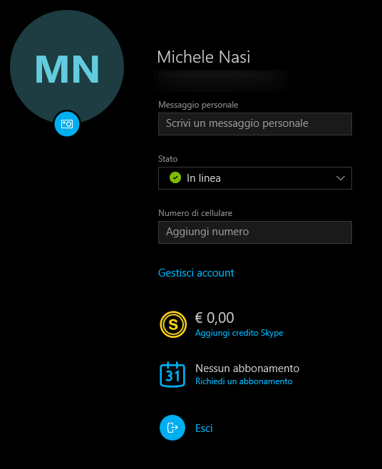 Bloccare i messaggi Skype in Windows 10