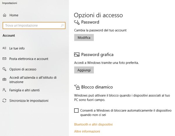 Bloccare Windows quando il sistema non è utilizzato