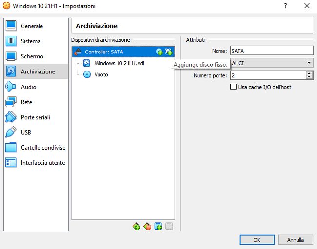 Eseguire il boot da unità USB con Virtualbox