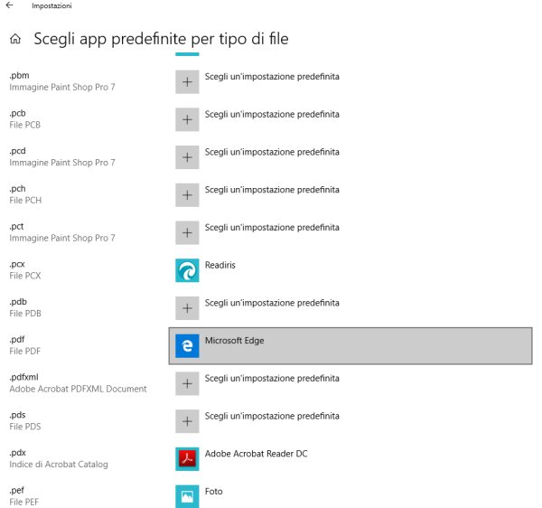 Browser predefinito e lettore PDF di default in Windows 10: come cambiarli