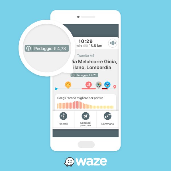 Costo pedaggio autostradale: da oggi lo calcola Waze