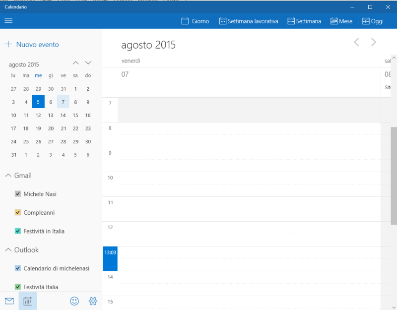 Calendario appuntamenti Google sincronizzato con Windows 10
