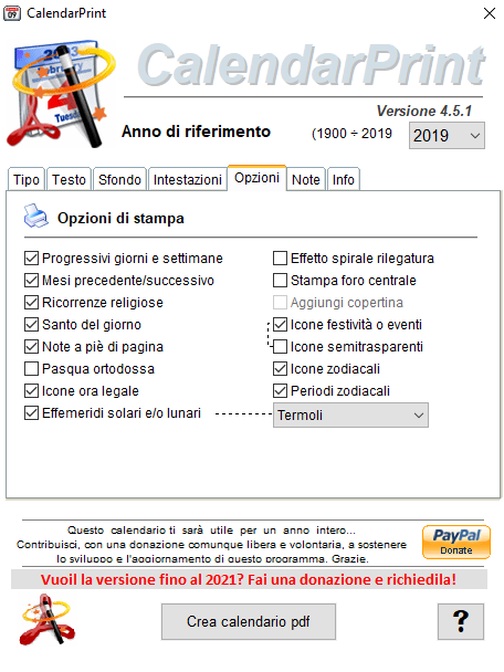 Calendario da stampare: tanti formati e gestione delle turnazioni