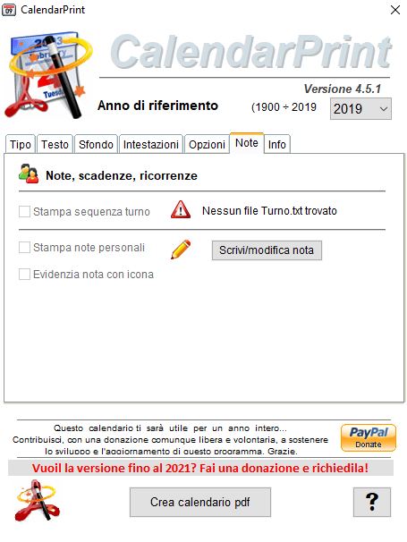 Calendario da stampare: tanti formati e gestione delle turnazioni