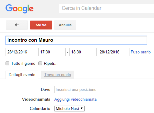 Calendario Google, accedervi da più dispositivi e gestirlo da browser