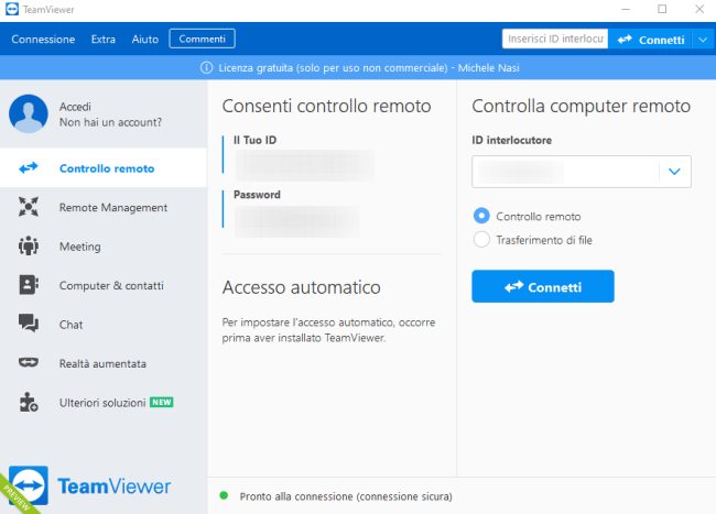Come cambiare ID TeamViewer in Windows