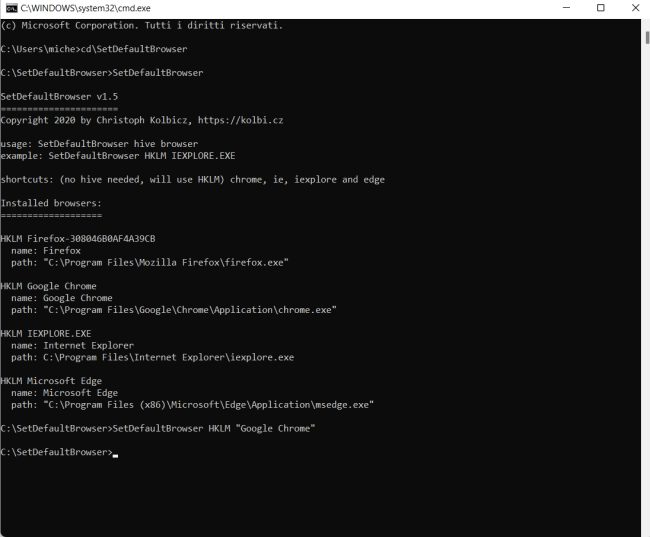Come cambiare browser predefinito in Windows 11