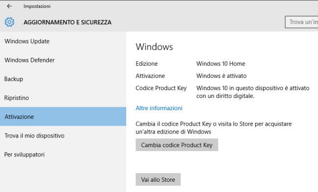 Come cambiare edizione di Windows 10