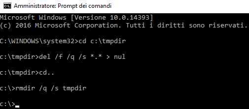 Come eliminare cartelle di grandi dimensioni velocemente
