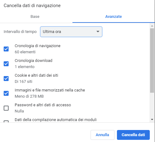 Cancellare cronologia ultima ora: come si fa
