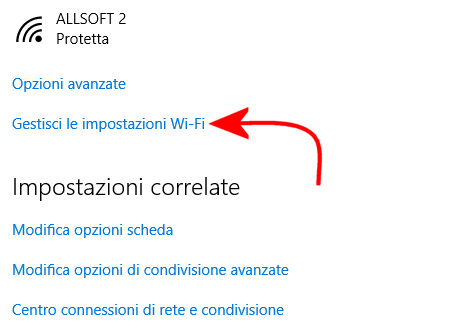 Cancellare vecchie connessioni WiFi e trovare le password in Windows 10