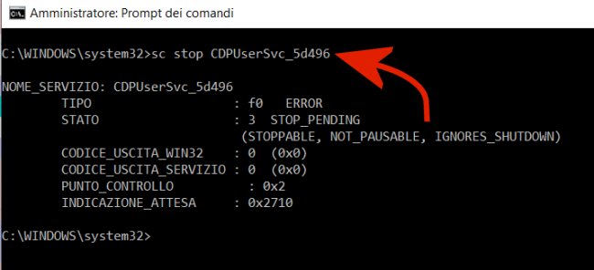 Windows 10, CDPUserSvc e utilizzo elevato della CPU