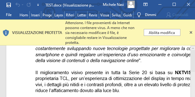 Centro protezione Word: a cosa serve e come preserva sicurezza e privacy